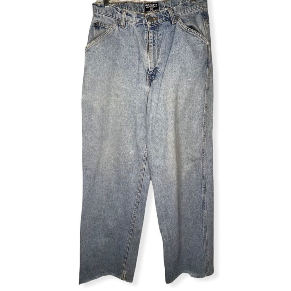 Vintage Polo Jeans Co. Distressed Worker Strip Pant Jeans